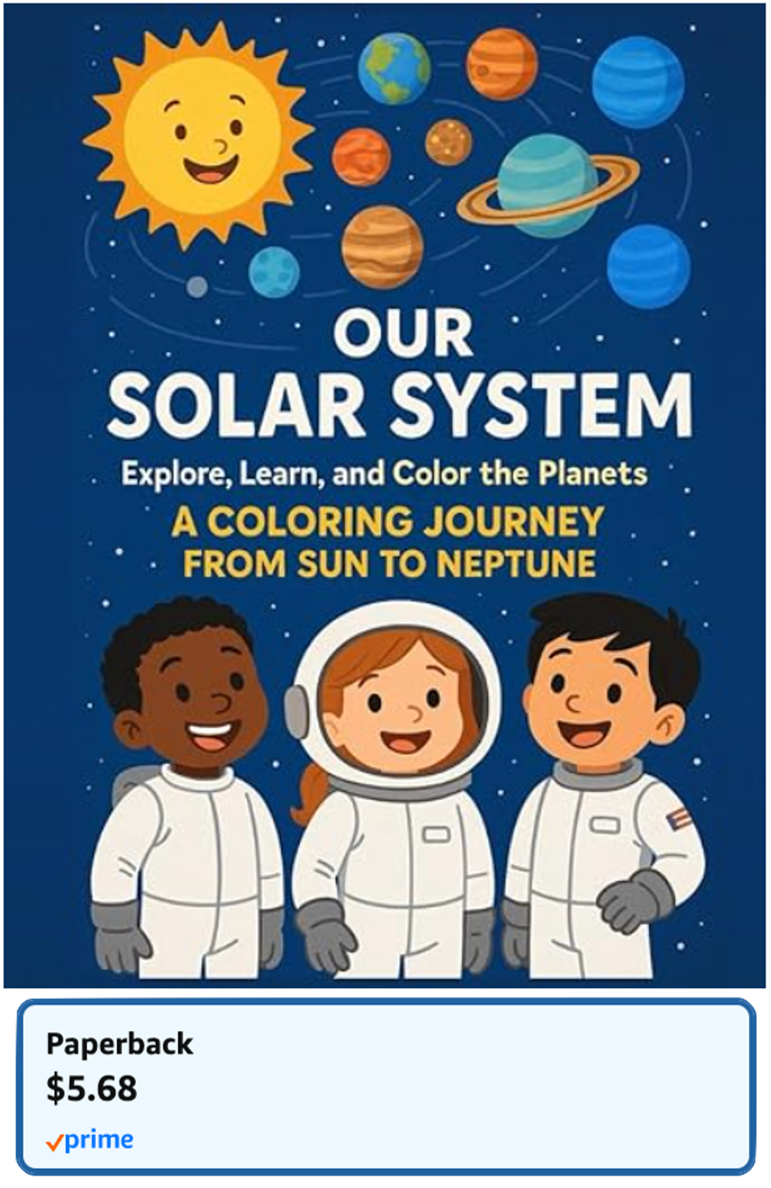 Our Solar System coloring book cover